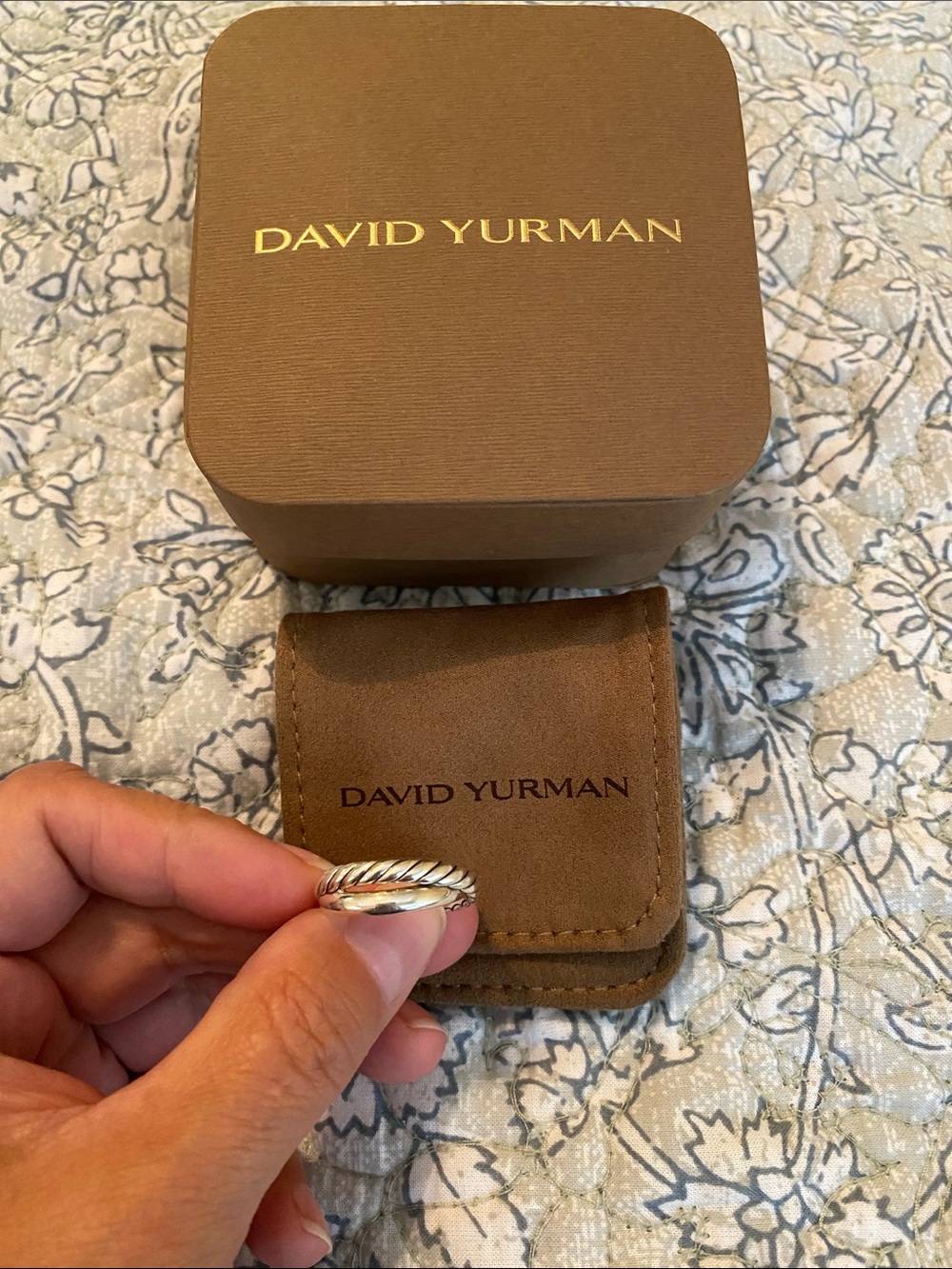 David Yurman Sterling Silver Cable Triple-Row Crossover Ring - Picture 6 of 8